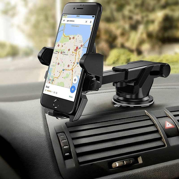 Quick Touch One Premium 360 Adjustable Car Mount Holder for All Smartphones, Random Color (3rd Generation, Black)
