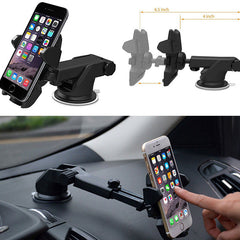 Quick Touch One Premium 360 Adjustable Car Mount Holder for All Smartphones, Random Color (3rd Generation, Black)