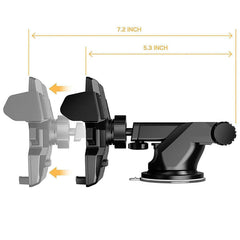 Quick Touch One Premium 360 Adjustable Car Mount Holder for All Smartphones, Random Color (3rd Generation, Black)