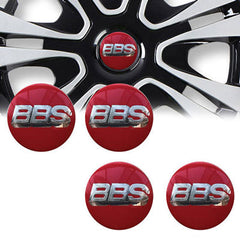 4pcs Red BBS Logo Emblem Car Wheel Center Hub Cap Caps Badge Sticker Decal 60mm