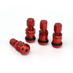 4pcs Red Bolt-in Aluminum Car Wheel Tire Tubeless Valves Stem with Dust Caps