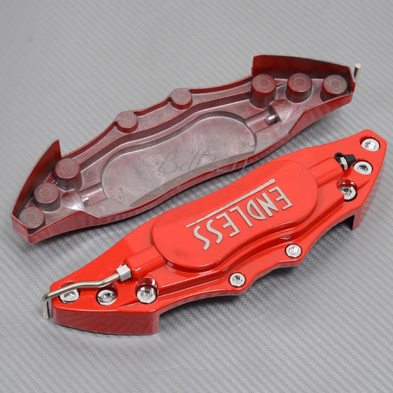 Universal Car Aluminum Alloy ENDLESS Front & Rear Disc Brake Caliper Cover Small Size (Red Colour)
