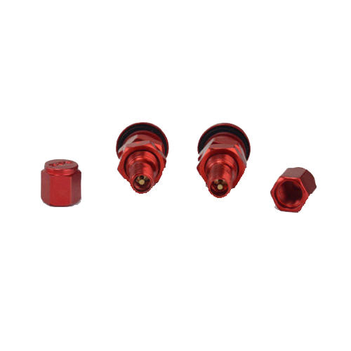 4pcs Red Bolt-in Aluminum Car Wheel Tire Tubeless Valves Stem with Dust Caps