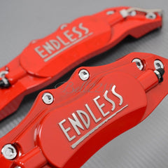 Universal Car Aluminum Alloy ENDLESS Front & Rear Disc Brake Caliper Cover Small Size (Red Colour)