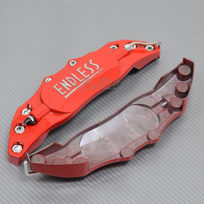 Universal Car Aluminum Alloy ENDLESS Front & Rear Disc Brake Caliper Cover Small Size (Red Colour)