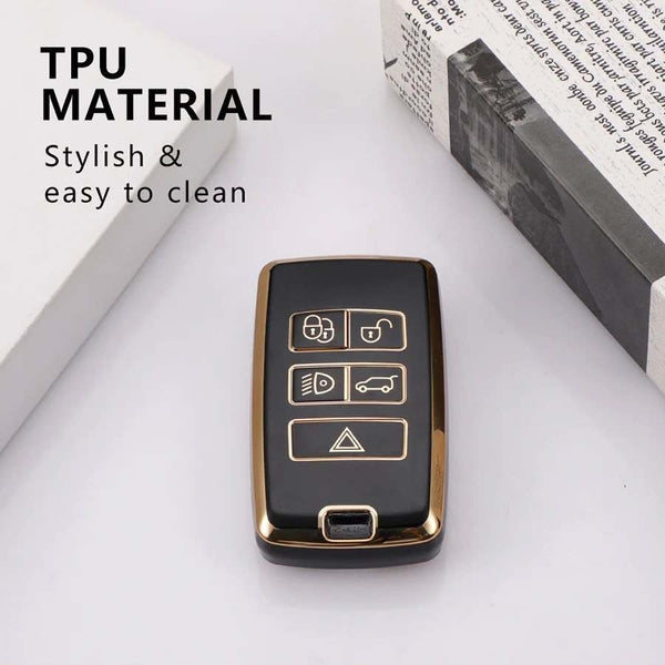 Range Rover 5 Button Smart Key TPU Key Cover For Sport Evoque Velar Discovery Defender (2018, 2019, 2020, 2021)