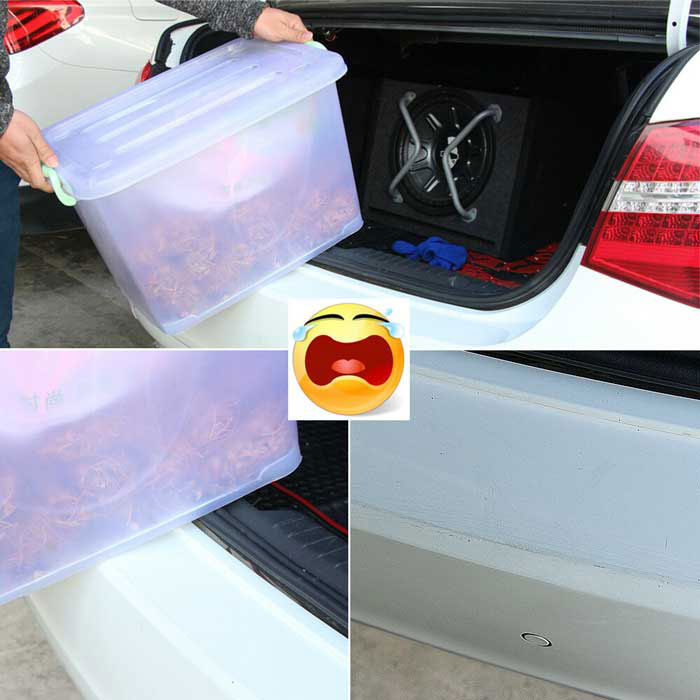 Universal Car Trunk Rear Bumper Guard Sill Plate Trunk Rubber Protector Pad Kit With Free Adhesive Tape