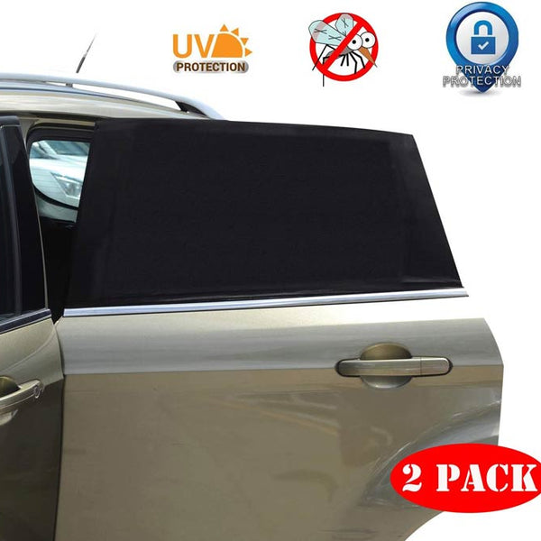 2pcs Rear Universal Car Shadesox Window Sun Shade Breathable Mesh Side Window Shade Sunshade UV Protection Curtains Fit for Most(95%) of Cars Cover Full Windows