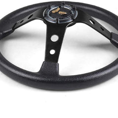 Red 14inch 350mm Racing PU Leather Steering Wheel Aluminum Alloy Deep Corn Dish Sport Drifting Steering Wheels Universal Suitable for car