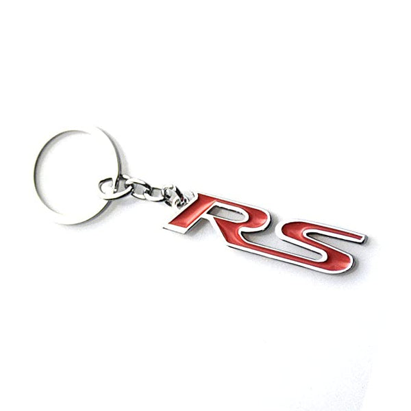 Red 3D RS Logo Emblem Metal Keychain For Bikes And Cars