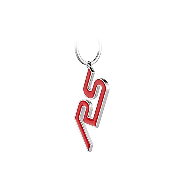 Red 3D RS Logo Emblem Metal Keychain For Bikes And Cars