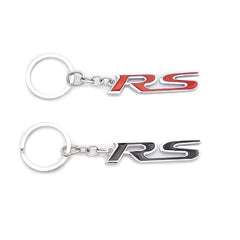 Red 3D RS Logo Emblem Metal Keychain For Bikes And Cars