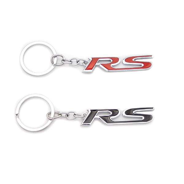 Red 3D RS Logo Emblem Metal Keychain For Bikes And Cars