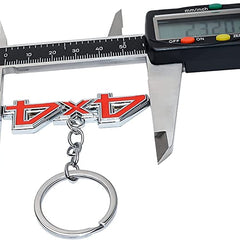 Red 4x4 Logo Chrome Metal Zinc Alloy Keychain For All Bikes And Cars