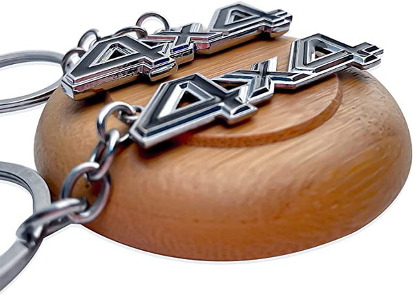 Red 4x4 Logo Chrome Metal Zinc Alloy Keychain For All Bikes And Cars