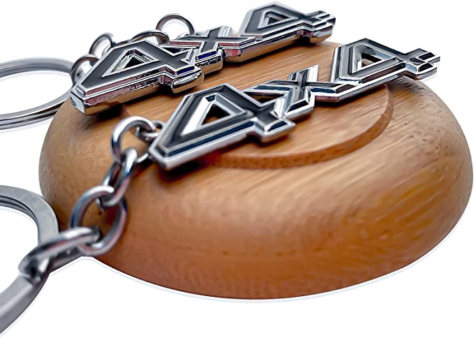 Red 4x4 Logo Chrome Metal Zinc Alloy Keychain For All Bikes And Cars