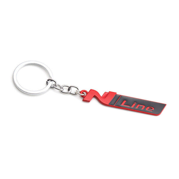 Red Black N Line 3D Logo Emblem Metal Keychain For Bikes And Cars