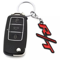 Red Black R/T 3D Logo Emblem Metal Keychain For Bikes And Cars