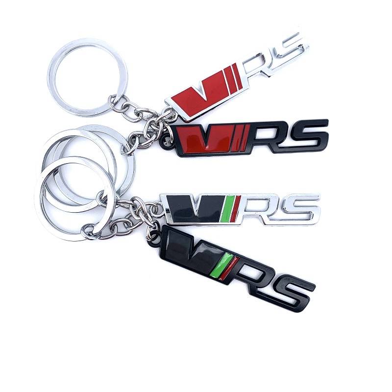 Red Black VRS 3D Logo Emblem Metal Keychain For Bikes And Cars