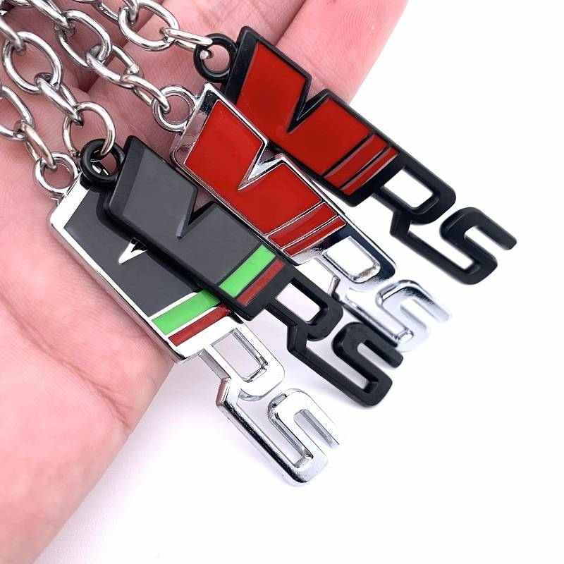 Red Black VRS 3D Logo Emblem Metal Keychain For Bikes And Cars