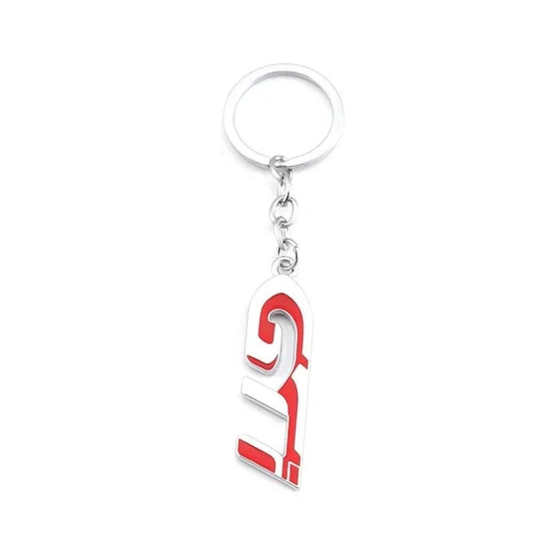 Red Chrome GTI 3D Logo Emblem Metal Keychain For Bikes And Cars