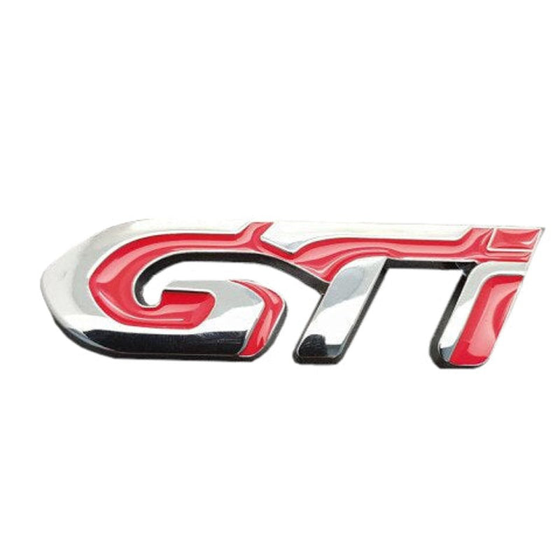 Red Chrome GTI 3D Logo Emblem Metal Keychain For Bikes And Cars