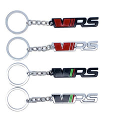 Red Chrome Silver VRS 3D Logo Emblem Metal Keychain For Bikes And Cars