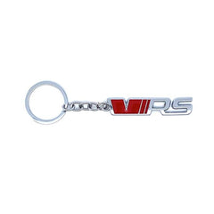Red Chrome Silver VRS 3D Logo Emblem Metal Keychain For Bikes And Cars