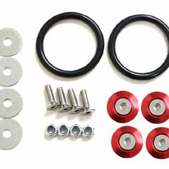 Red Finish JDM Quick Release Fasteners For Car Bumpers Trunk Fender Hatch Lids Kit.