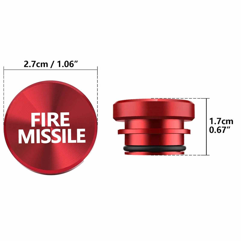 Red Fire Missile Aluminum Car Cigarette Lighter Plug Replacement Push Button Fits Most Automotive Vehicles