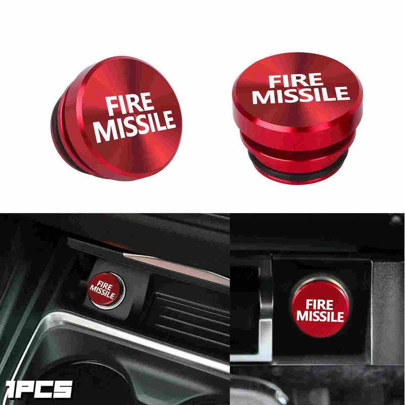 Red Fire Missile Aluminum Car Cigarette Lighter Plug Replacement Push Button Fits Most Automotive Vehicles