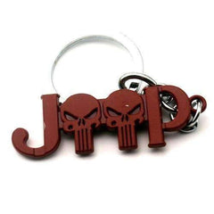 Red JEEP 3D Logo Emblem Metal Keychain For Bikes And Cars
