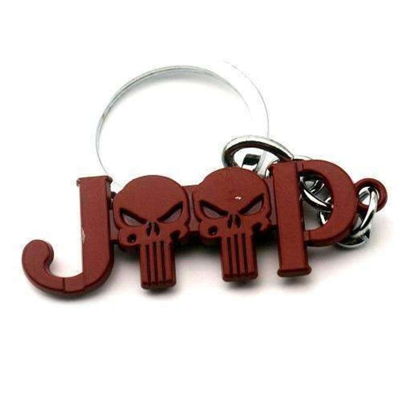 Red JEEP 3D Logo Emblem Metal Keychain For Bikes And Cars