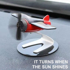 1pc Aircraft alloy Solar Car Air Freshener Aromatherapy Car Interior Decoration Accessories Perfume Diffuser (Red)