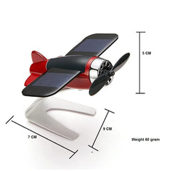 1pc Aircraft alloy Solar Car Air Freshener Aromatherapy Car Interior Decoration Accessories Perfume Diffuser (Red)