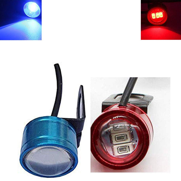 1 Pair 12v Waterproof Led Strobe Lights Flash Warning Brake Light Lamp Compatible for All Motorbikes and Cars (Red and Blue)