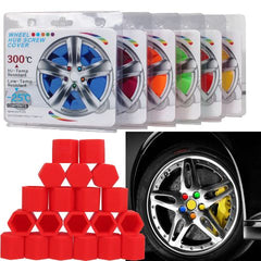 17mm 20pcs Universal Car Silicone Wheel Lugs Nuts Bolts Covers Protective Cap (Red)