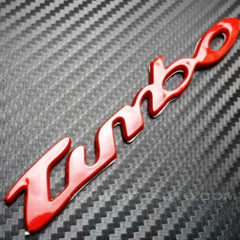 Universal Car Turbo Logo Red Tuning Emblem
