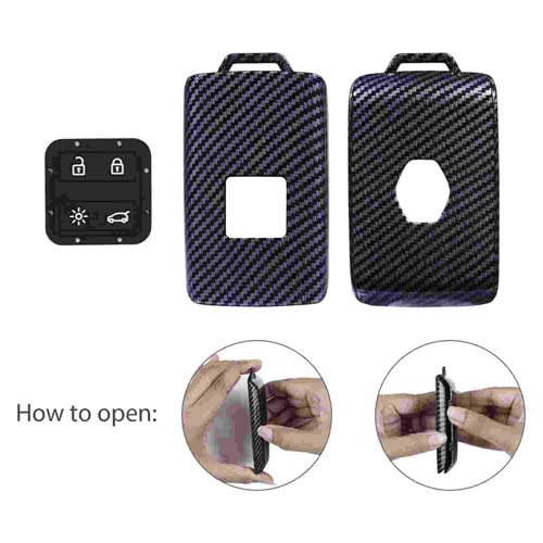 Renault Smart Card 4 Button ABS+Silicone Car Key Cover Case With Keychain Suitable For Triber, Kiger
