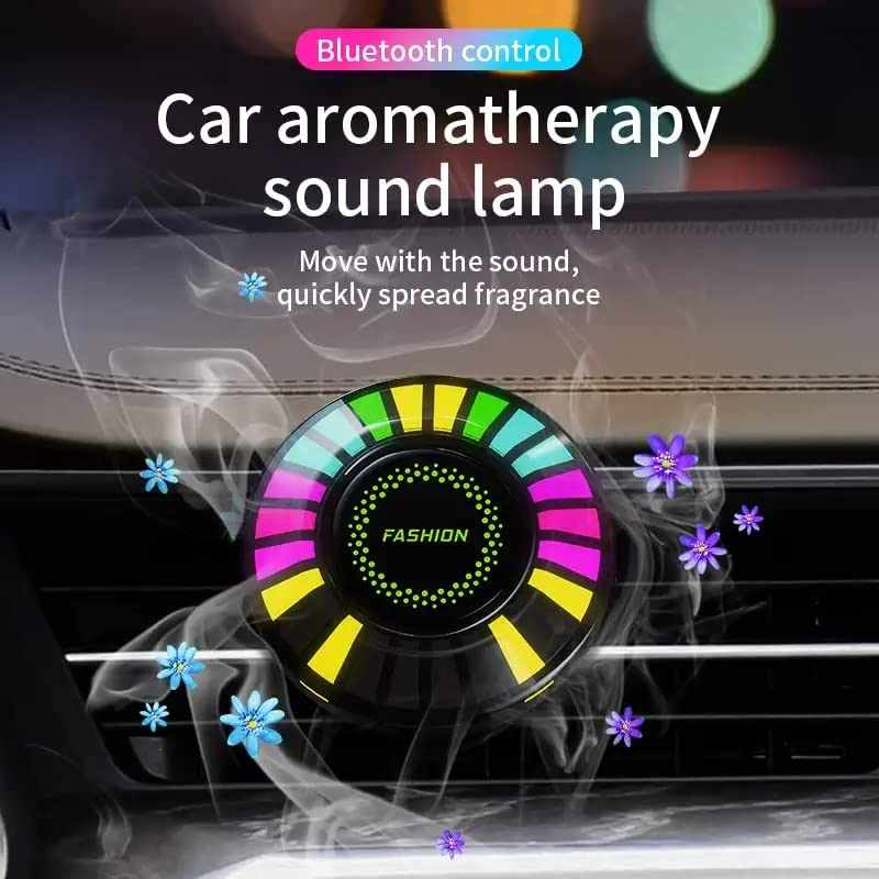 RGB Car Freshner Rhythm Light Vehicle Fragrance Lamp Sound Activated LED Aroma Diffuser For Car Music Control
