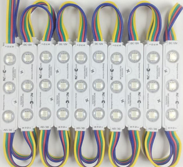 10pcs RGB LED Module 1.5W DC12V 5050 Waterproof IP65 Injection Modules