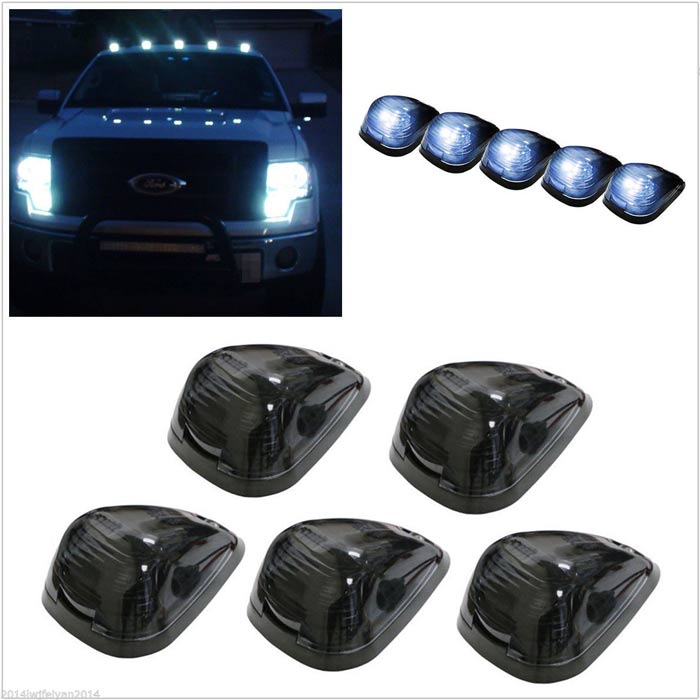 Thar Hummer 5PCS White Roof Cab Lamp Clearance Marker Light