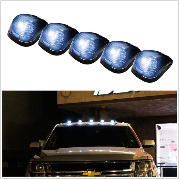 Thar Hummer 5PCS White Roof Cab Lamp Clearance Marker Light