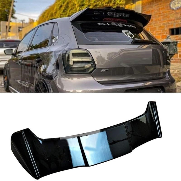 Polo 2010-2023 Batman Style Ar-vw-027 Glossy Black Roof Wing Rear Spoiler Compatible with Roof Wing Rear Spoiler Batman Style Ar-vw-027 Glossy Black