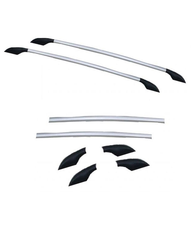 Car Universal Sporty Drill Free Roof Rails Black-Silver