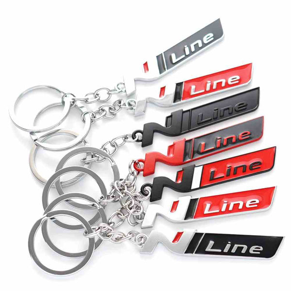 Silver Black N Line 3D Logo Emblem Metal Keychain For Bikes And Cars
