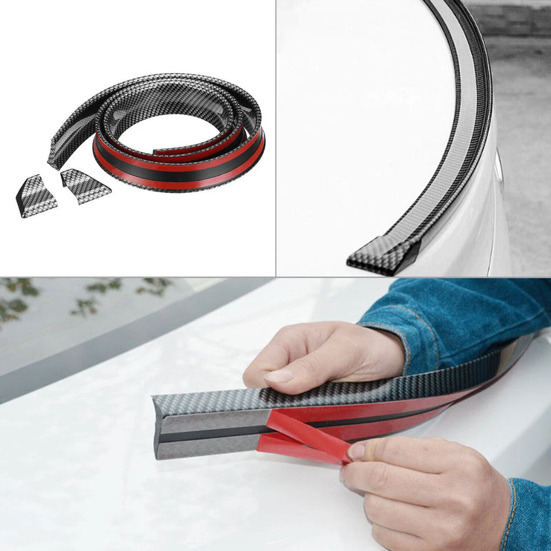 Samurai 4.9Ft/1.5M x 35MM Universal Carbon Fiber Car Rear Roof Trunk Spoiler Wing Lip Sticker
