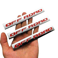 1pcs Chrome Red OFF ROAD 3D Metal Car Sticker Emblem Badge Car Bike Decorative