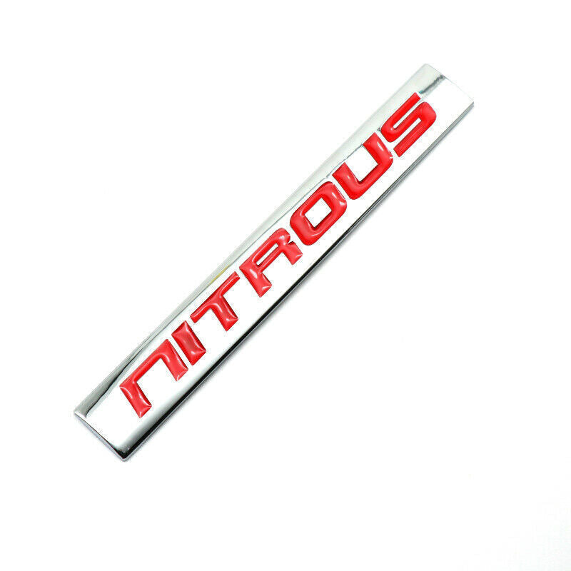 1pcs Chrome Red NITROUS 3D Metal Car Sticker Emblem Badge Car Bike Decorative