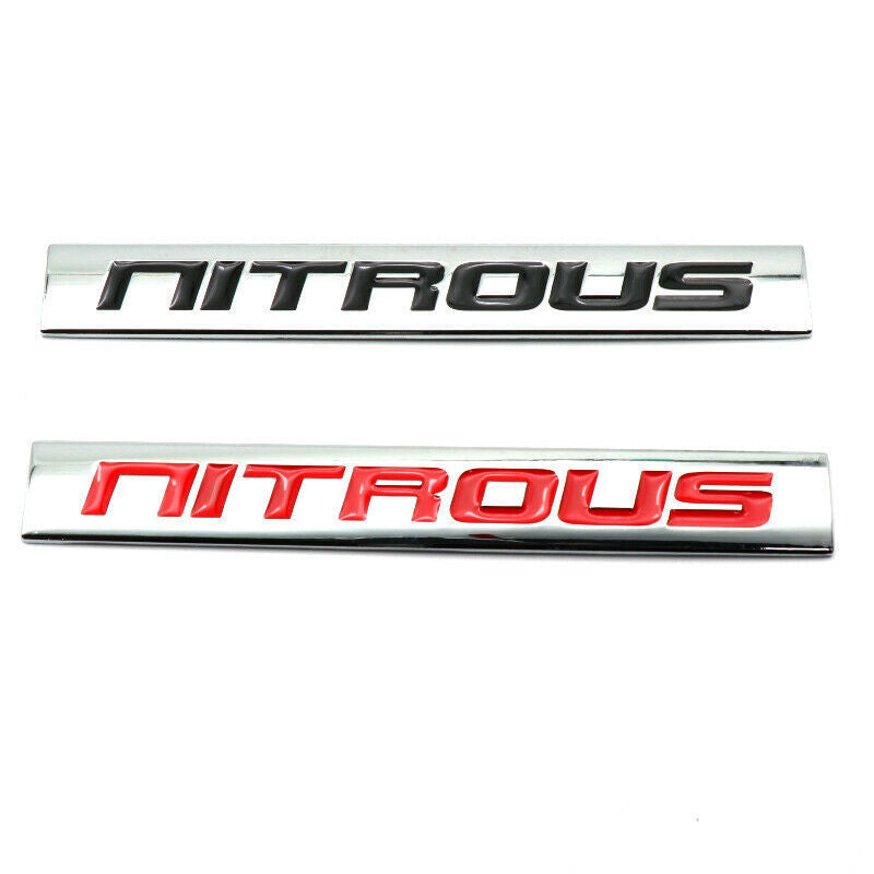 1pcs Chrome Black NITROUS 3D Metal Car Sticker Emblem Badge Car Bike Decorative